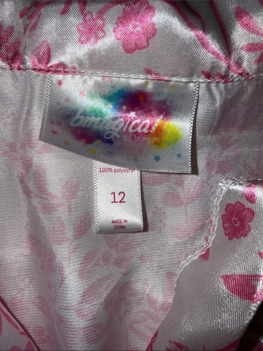 btween Pink Floral Satin Pajama Set